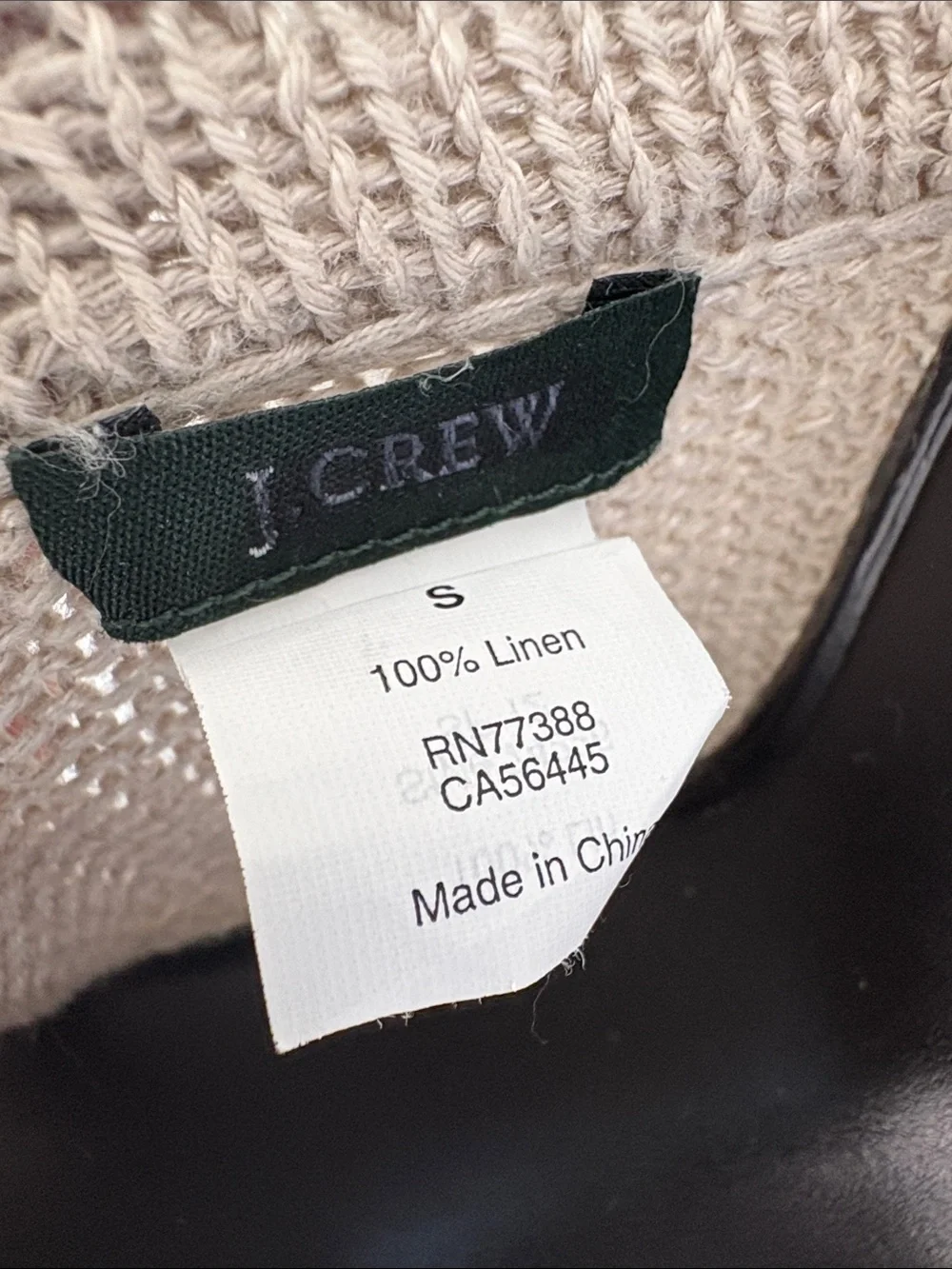 J. Crew 100% linen Button-Front Knit Cardigan Sweater with leather buttons